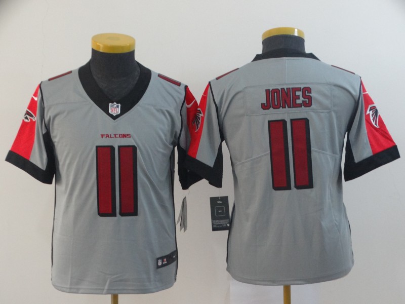 Youth Nike Atlanta Falcons #11 Julio Jones Grey Inverted Legend Stitched NFL Jersey